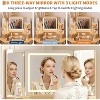 Acekool Fluted Vanity Table with Mirror, Glass Top, Cabinet and Drawers, Makeup Desk - 3 of 4