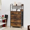 WhizMax Dresser for Living Room, 5 Drawers Storage Organizer with Shelves, 4 Hooks, Sturdy Metal Frame, Wood Tabletop - 3 of 4