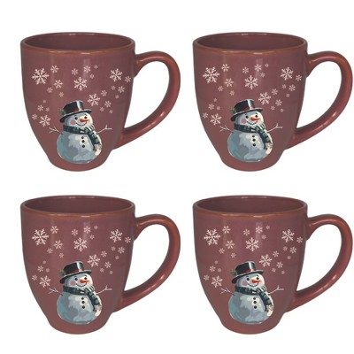 Courtside Market Snowman-Snow Hairloom Mug 4 Piece Set