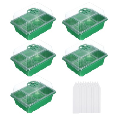 Unique Bargains Breathable Light-Transmissive Corrosion-Resistant Adjustable Humidity Seeding Tray 10 Pcs