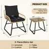 Yaheetech Set of 3 Patio Bistro Set with Cushions & Pillows for Balcony, Porch, Backyard - 3 of 4