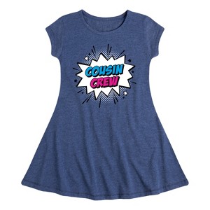 Girls' - Instant Message - Comic Cousin Crew Fit & Flair Cap Sleeve Graphic Dress - 1 of 4
