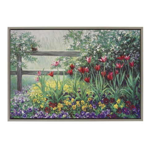 Kate And Laurel Sylvie Rail Garden Framed Canvas By Laurie Snow Hein ...