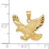 Black Bow Jewelry 14k Yellow Gold Diamond Cut Eagle Pendant, 20mm (3/4 inch) - 4 of 4