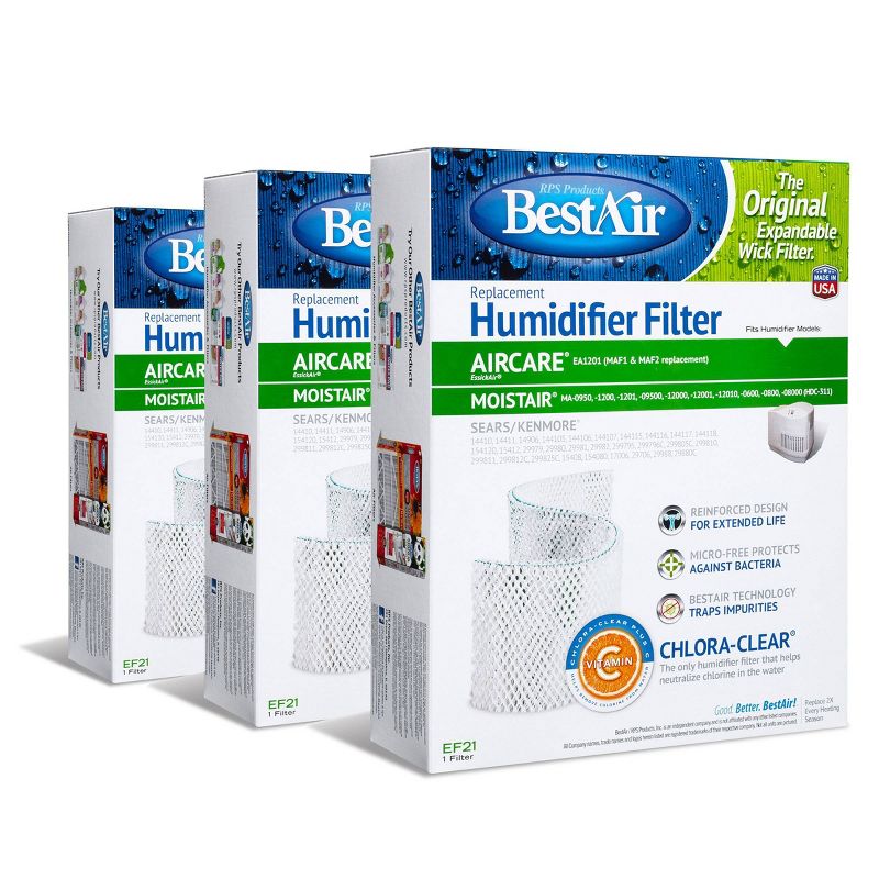 BestAir EF21 Extended Life Humidifier Replacement Paper Wick For Emerson and Kenmore Humidifiers, 1 of 6