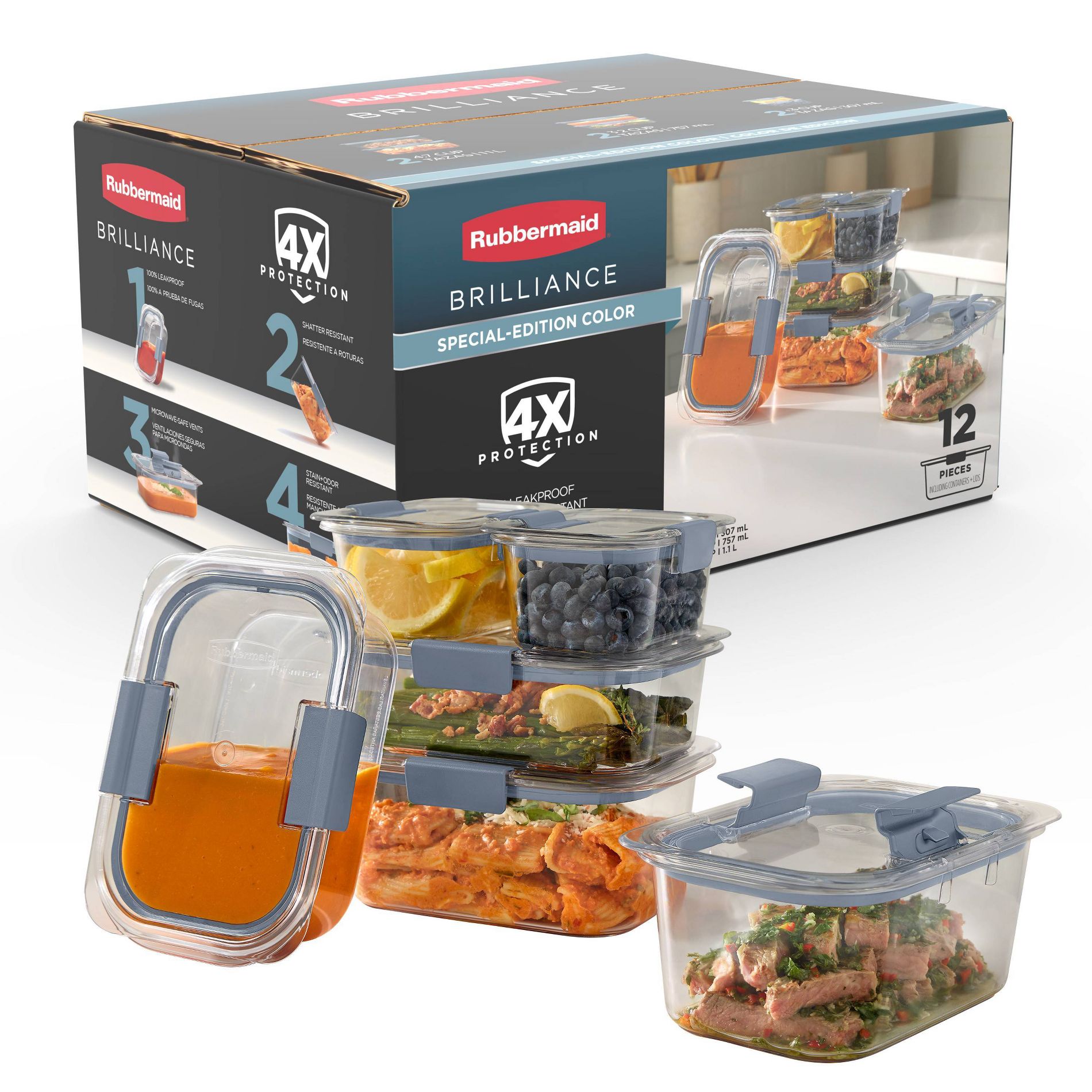 Rubbermaid Brilliance 12pc Food Storage Container Set