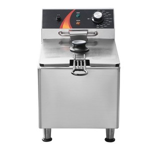 VEVOR Commercial Deep Fryer, 1750W Electric Countertop Fryer with Basket & Height-Adjustable Feet, 12Qt / 11.5L Stainless Steel Single Oil Fryer - 1 of 4