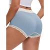 INSPIRE CHIC Women's High Waisted Lace Trim Briefs Cotton Full Coverage Underwear Panties - 2 of 4