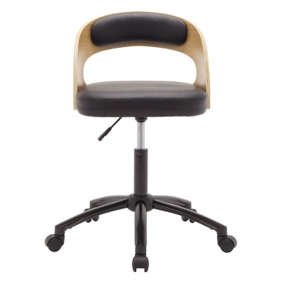 Ashwood Black Swivel Task Chair with Soft Vinyl Back