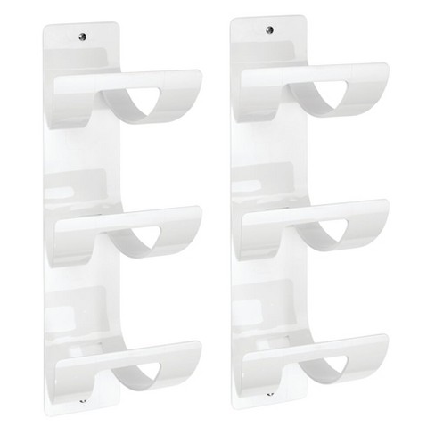 Mdesign Plastic 3 Level Bathroom Wall Mount Towel Rack Holder 2 Pack White Target