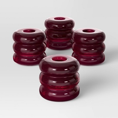 4pk Bubble Glass Taper Candle Holder - Room Essentials™