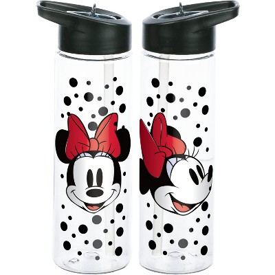 Disney Classic Minnie Mouse Head WIth Bow 24 Oz Single Wall Plastic Water Bottle