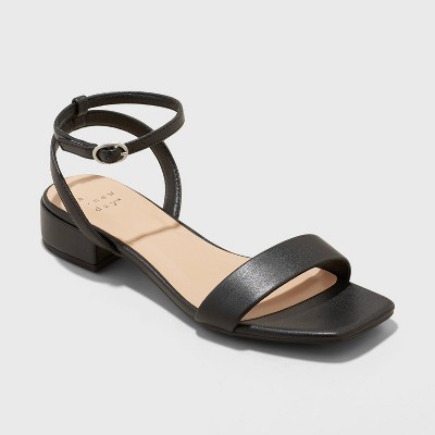 Women&#39;s Delores Ankle Strap Sandals - A New Day&#8482; Black 9