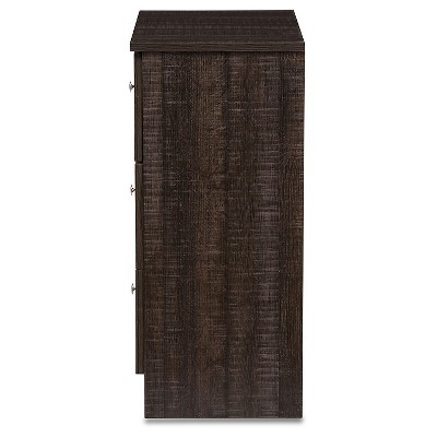 Espresso Brown Wood 3-Drawer Modern Storage Chest