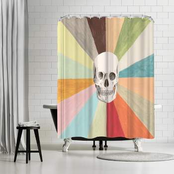 Americanflat 71" x 74" Shower Curtain, Skull Is Cool by Florent Bodart