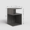 20'' S-Shaped End Table and Bookcase With Open Storage Shelves - Tree City - 4 of 4