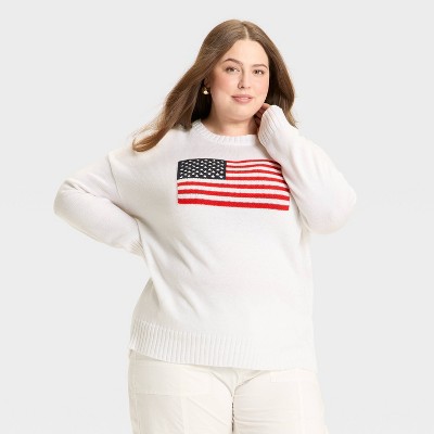 Women's Crewneck Americana Pullover Sweater - Wild Fable™
