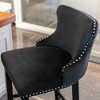 SKRAN Contemporary Velvet Upholstered Back Barstools With Solid Wood Legs And Nailhead Trim,Leisure Style Bar Chairs For Kitchen Island Counter - 4 of 4