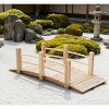 Dexmalle Outsunny Wooden Garden Bridge Arc with Rails,for Backyard,Natural - 4 of 4