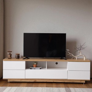 Modern TV Stand for TVs up to 80'', Media Console with Multi-Functional Storage, Entertainment Center with Door Rebound Device for Living Room - 1 of 4