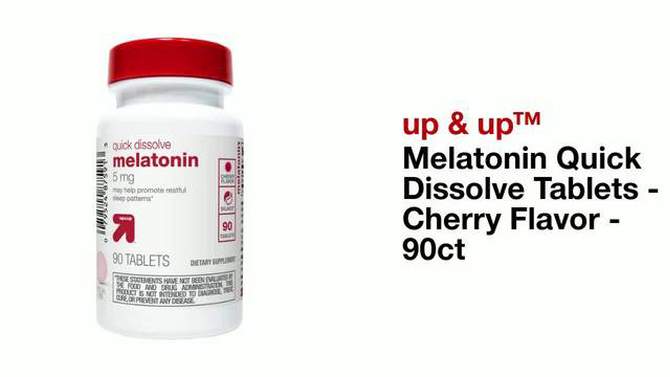 Melatonin Quick Dissolve Tablets - Cherry Flavor - 90ct - up &#38; up&#8482;, 2 of 7, play video