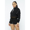 Slickblue Women's Activewear Set, Sporty Crop Top with Zipper & High-Waist Shorts, Casual Style, Black, Size S-L - 3 of 4
