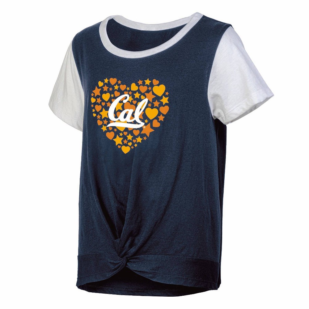 NCAA Cal Golden Bears Girls White Tie T-hirt