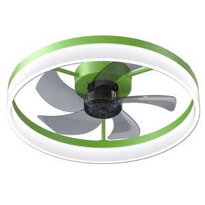 DOMETOUR Ceiling Fans with Lights Dimmable LED Embedded installation of thin modern ceiling fans(Green) - 1 of 4