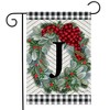 Briarwood Lane Winter Garden Flag 12x18 For Outdoor Winter Wreath Monogram Letter J For Winter Garden Flag Flags For Outside - 2 of 4