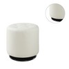 Simple Relax Round Leatherette Upholstered Ottoman, White - 4 of 4