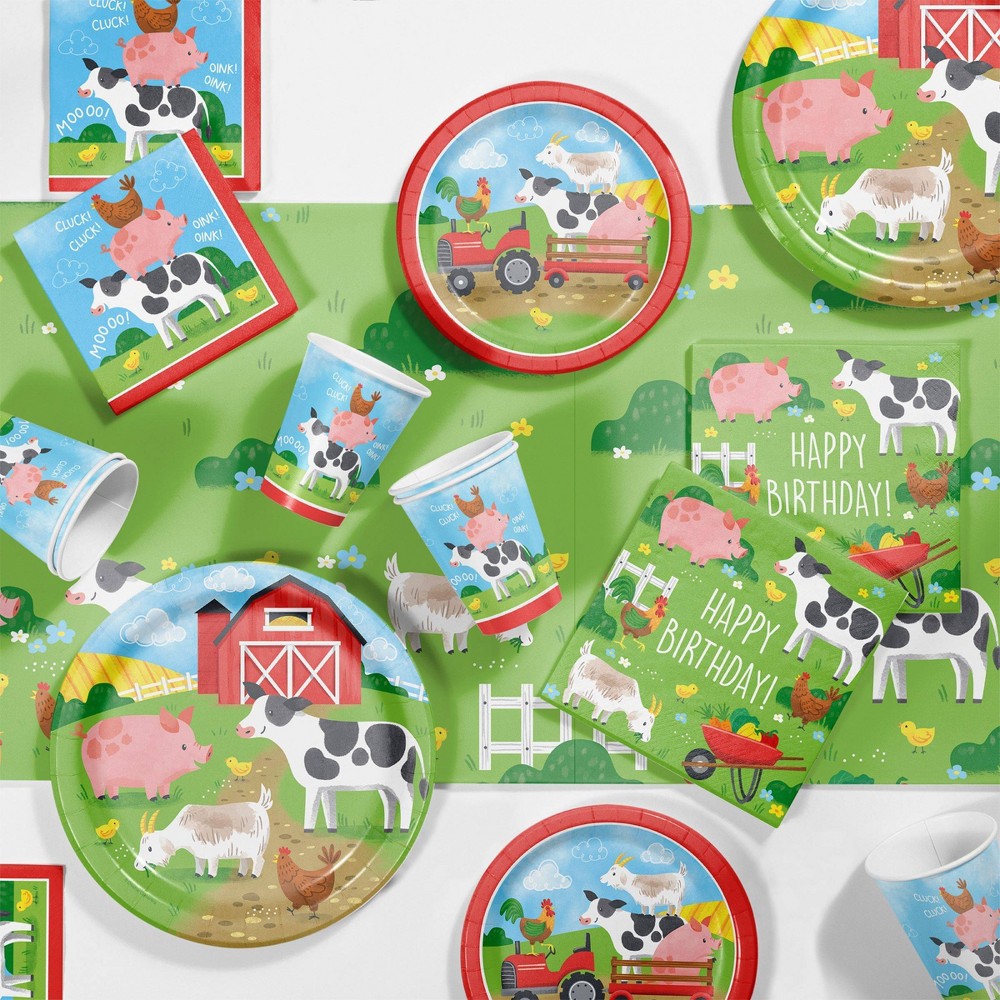 Creative Converting Farm Animals Birthday Party Supplies Kit 57ct