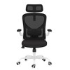 MAYEERTY Ergonomic Home Office Chair - With Lumbar Support, Flip-Up Armrests & Headrest for Work & Study (White-Black) - 4 of 4
