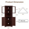 Tall Corner Storage Cabinet with Tempered Glass Doors, Barn Doors, and Adjustable Shelves - 2 of 4