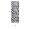 HomeRoots 8' Ivory Blue And Gray Chevron Power Loom Distressed Runner Rug - 3 of 4