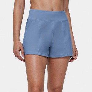Anna-Kaci Active Women's High Waist Performance Shorts with Wide Waistband and Side Pockets for Active Comfort - 1 of 4