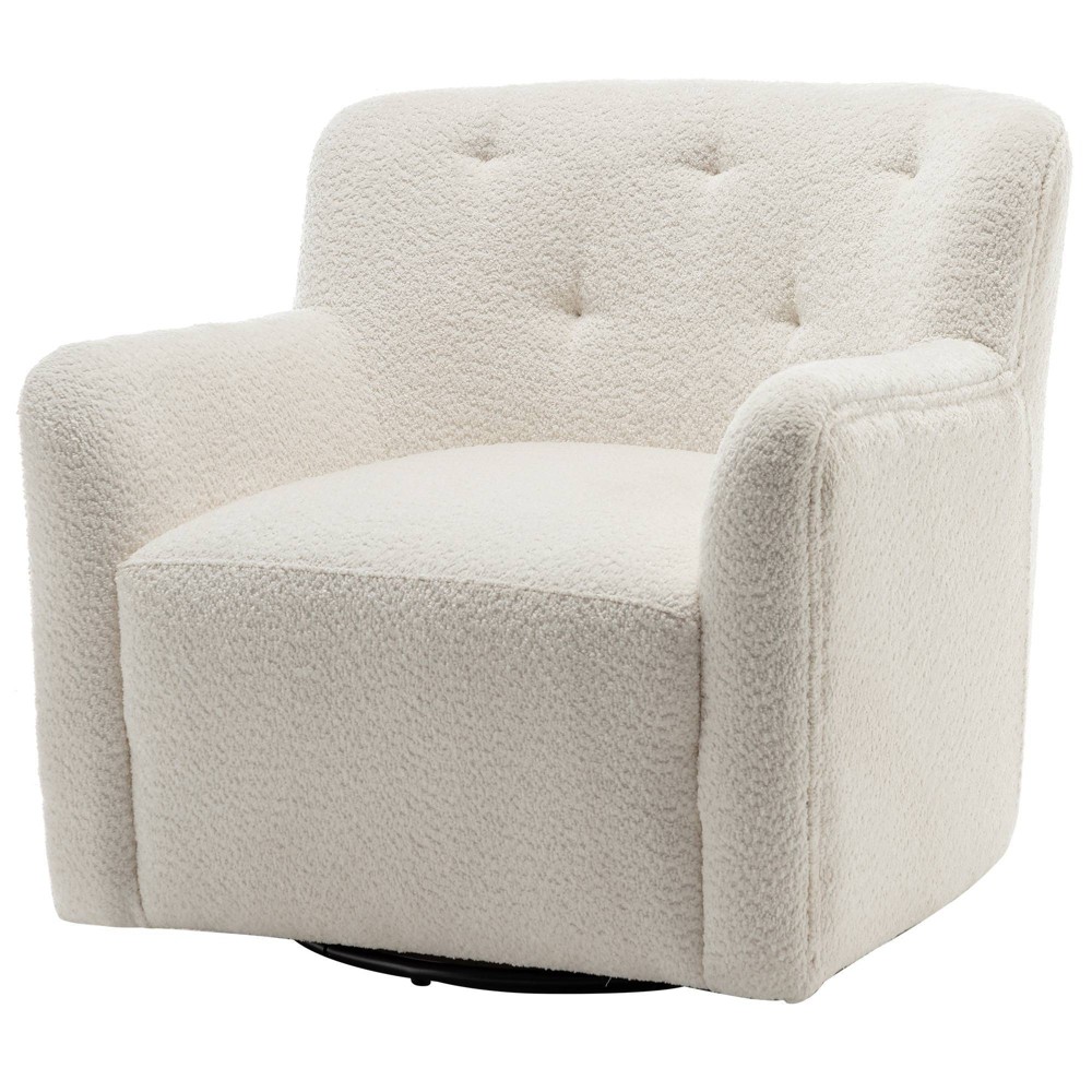 Photos - Sofa 32" Wide Upholstered Swivel Armchair Cream - Kinwell