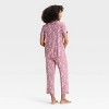 Women's Cloud Knit Short Sleeve Notch Collar Top and Cropped Pants Pajama Set - Auden™ - 2 of 3
