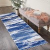 Acekool Washable Area Rug, Modern Abstract Non-Slip Low Pile Stain Resistant Carpet for Living Room Bedroom, Easy Care - 2 of 4