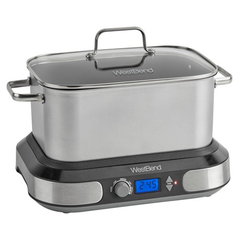 West Bend Large Slow Cooker, 6 Qt. Capacity, In Brushed Stainless Steel :  Target