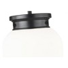 Gideon 1-Light Pendant - Vintage Chic Steel Fixture with Opal Glass Shade, Dimmable, Damp Rated - 4 of 4