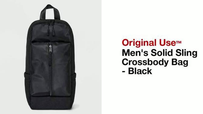Men&#39;s Solid Sling Crossbody Bag - Original Use&#8482; Black, 2 of 7, play video