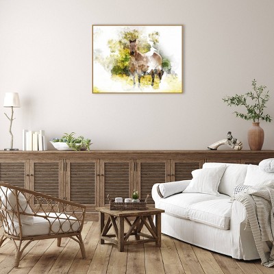 Stallion II Abstract Watercolor Canvas Print with Polystyrene Frame