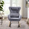 Whisen Cashmere Gentle Rocking Chair, Ergonomic Design with High Backrest - 2 of 4