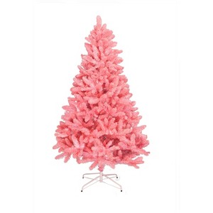Perfect Holiday 6' Light Pink Flocked Kodiak with Metal Stand, Dia 43", 647 tips - 1 of 3