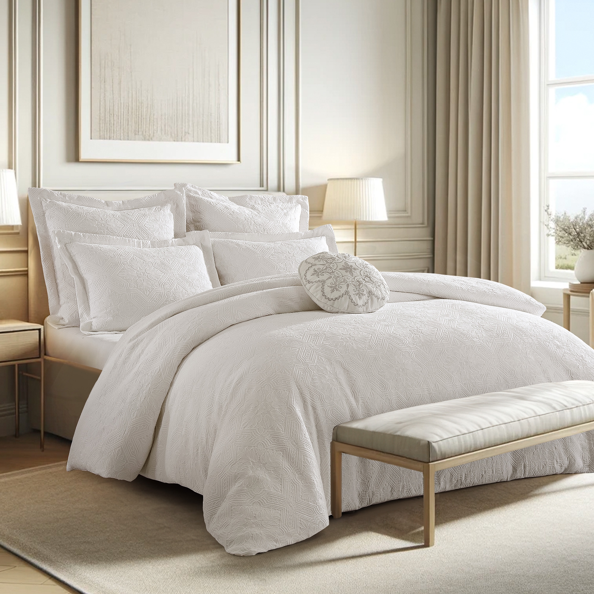Matalasse Bright White Full/Queen Comforter Set - Levtex Home