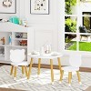 Aoibox Kids Wood Table and Chair Set Modern White Round Play Table with 2 Chairs for Toddlers Girls Boys Sturdy Design - 2 of 4