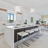 PAKOKULA Modern 4-Light Silver Square Frame Pendant Chandelier with Inlaid White Drum Fabric Shade for Kitchen Island - 4 of 4