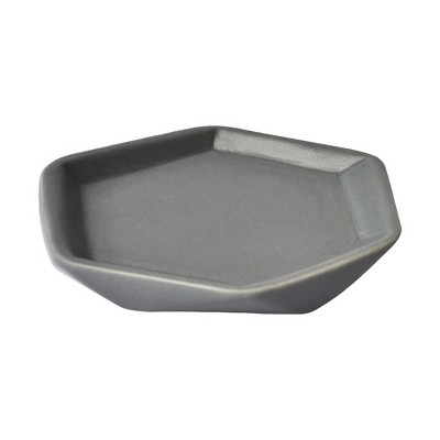 Gray Geometric Ceramic Bathroom Soap Dish