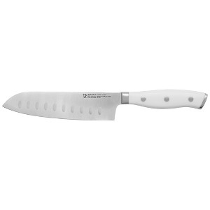 HENCKELS Forged Accent Hollow Edge Santoku Knife - White Handle - 1 of 2