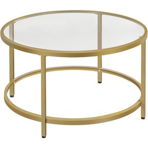 Yaheetech 27.6in Modern Glass-Top Coffee Table for Living Room - 1 of 4